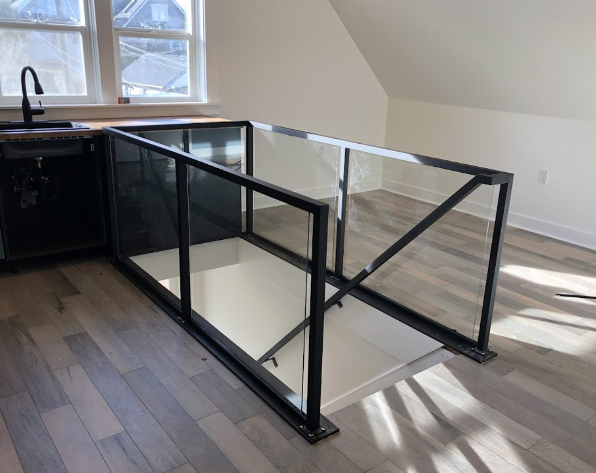 black glass railing indoor vancouver