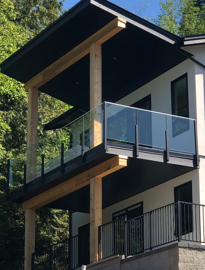 topless glass railing deck side mount